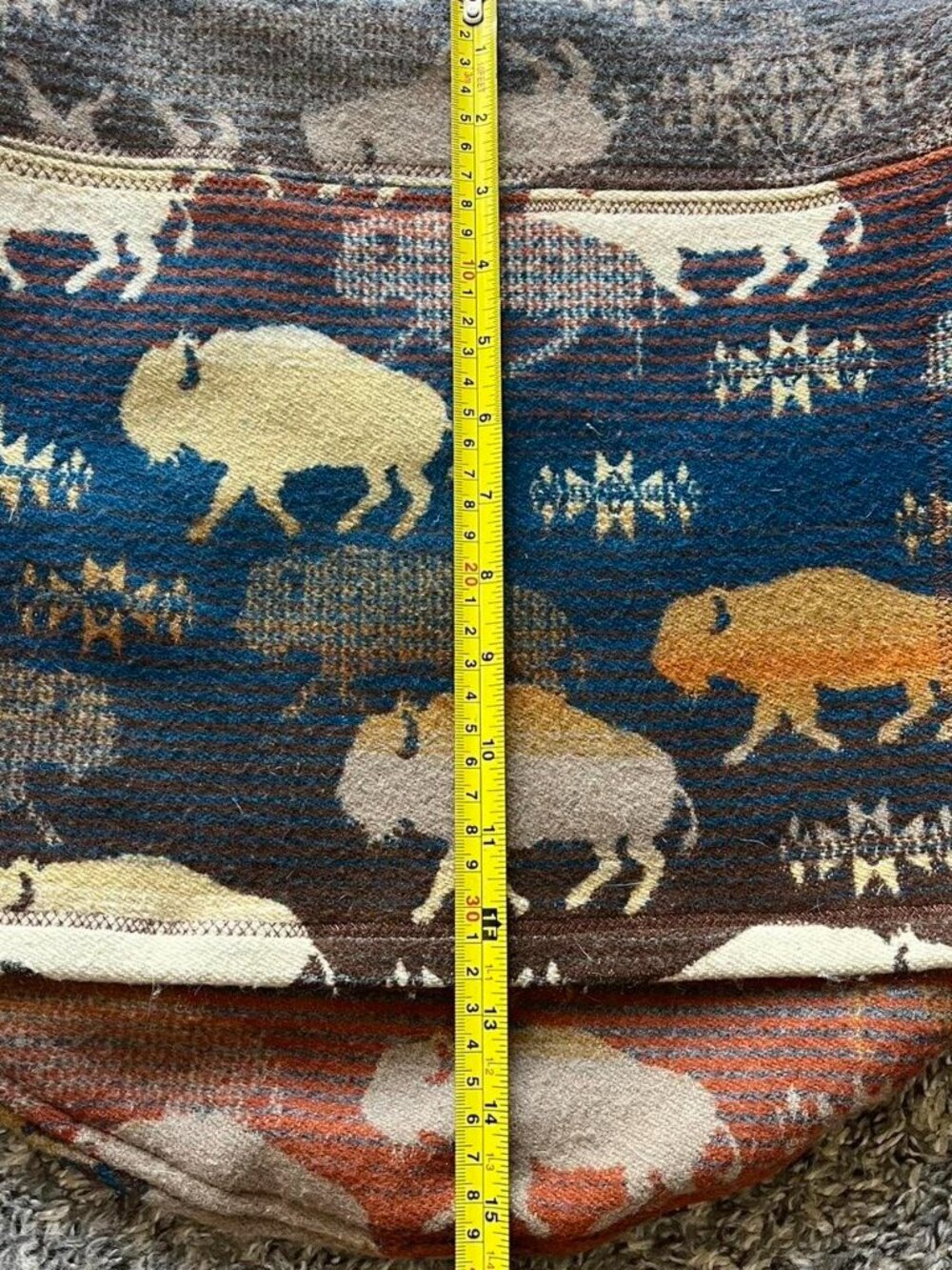 Pendleton Wool Prairie Bison Rush Hour Crossbody Drum Bag Boho Western Jacquard - Picture 6 of 7